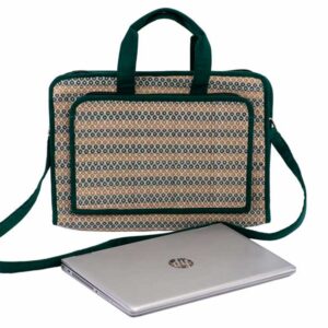 Laptop Bag (Green)-Woven Grass
