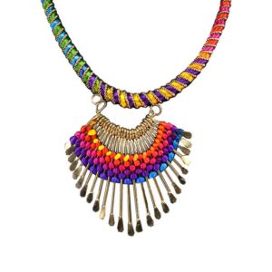 Dokra Brass Pendant Necklace (Multicolour)