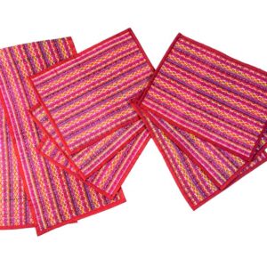 Table Mat Set with Runner (Red, 6+1)