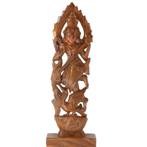 Saraswati Wooden Statue 13″