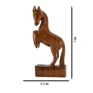 Jumping Horse Wooden Statue