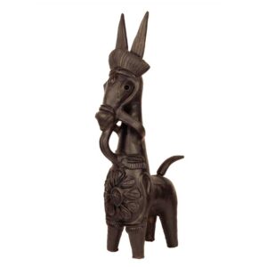 Terracotta Black Bankura Horse 16″