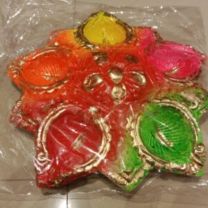 Terracotta Colorful Diwali Diya ( Set Of 2)