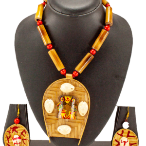 Bamboo Necklace Earring Set (Kulo Shape)