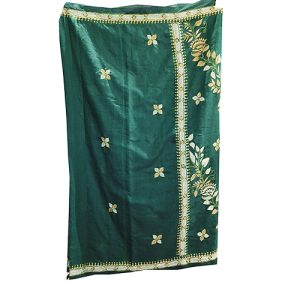 Kantha Stitch Handloom Saree – Green