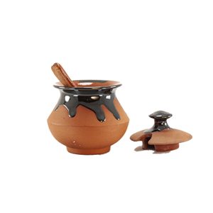 Terracotta Salt Pot With Spoon