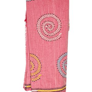 Kantha Stitch Handloom Saree – Pink