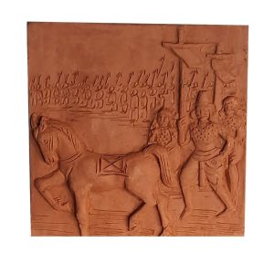 Terracotta Wall Tiles of Mahabharata Story (Set Of 22)