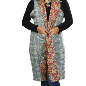 Pure Cotton Azrak Reversible Women Jacket Sleeveless
