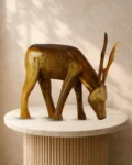 Grazing Deer Wooden Showpiece