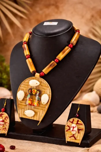 Bamboo Necklace Earring Set (Kulo Shape) 1