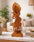 Lord Krishna Wooden Statue