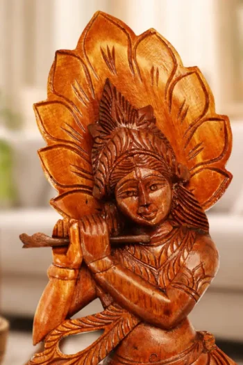 Lord Krishna Wooden Statue