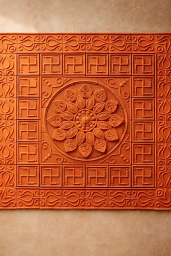 Terracotta Wall Mural Square Shape Traditional (Design No. 2) 1