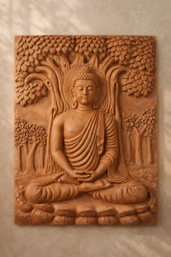 Terracotta Wall Mural of Gautam Buddha (Design No. 6)