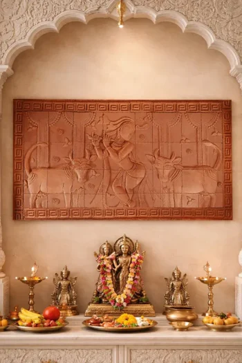 Terracotta Wall Mural of Krishna (Design No. 10)