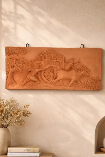 Bullock Cart 12″x6″ Terracotta Wall Tile 2