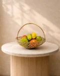 Bamboo Fruit Basket With Clay Fruits
