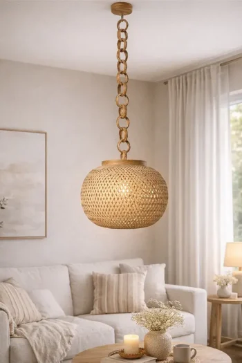 Bamboo Hanging Lampshade (Round) 2