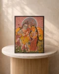 Chowkas Pot Har Parvati with Ganesha (Digital Print) – With Frame