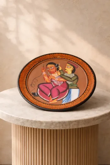 Babu Bibi Kalighat Patachitra Plate (Design No. 1)