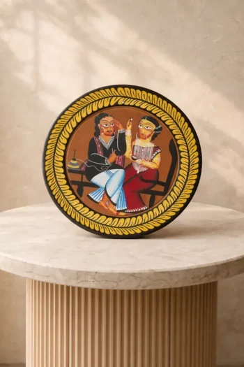 Babu Bibi Kalighat Patachitra Plate (Design No. 4)