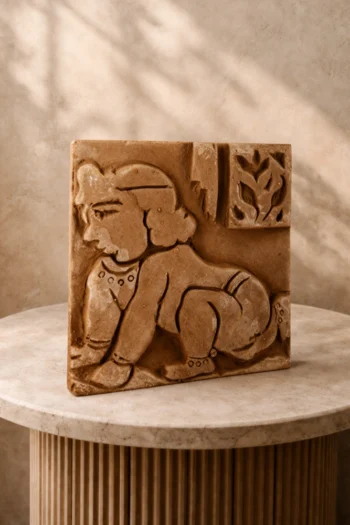 Terracotta Non Mythological Sahaj Path Tiles 4″ x 4″ Design No. 7