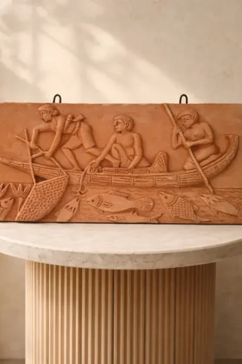 Fisherman 12″x6″ Terracotta Wall Tile