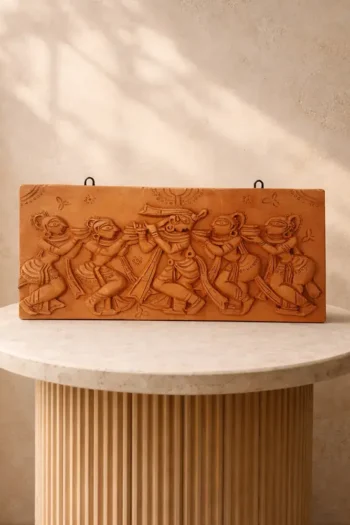 Sri Krishna Rash 12″x6″ Terracotta Wall Tile