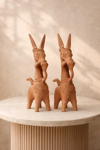Terracotta Bankura Horse 12″ Pair