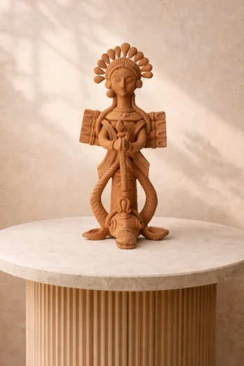 Maa Durga Brown Terracotta Statue 10″