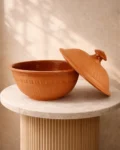 Terracotta Serving Bowl 8″ Brown (With Ceramic Coating)
