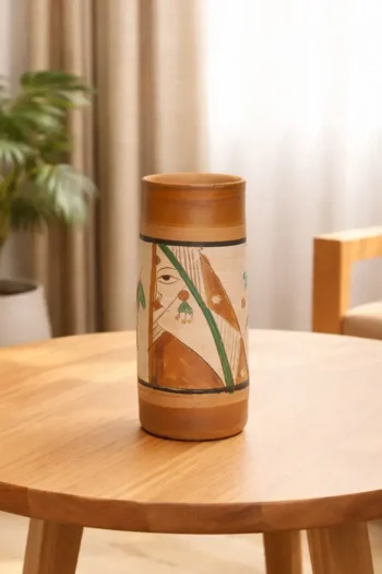 Clay Cylindrical Flower Vase