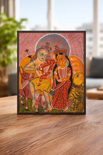 Chowkas Pot Har Parvati with Ganesha (Digital Print) – With Frame