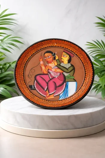 Babu Bibi Kalighat Patachitra Plate (Design No. 1)