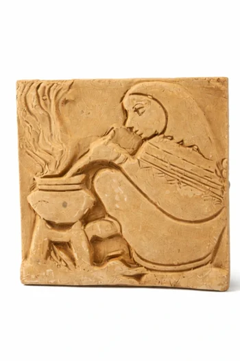 Terracotta Non Mythological Sahaj Path Tiles 4″ x 4″ Design No. 8