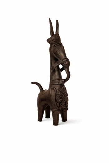 Terracotta Black Bankura Horse 12″