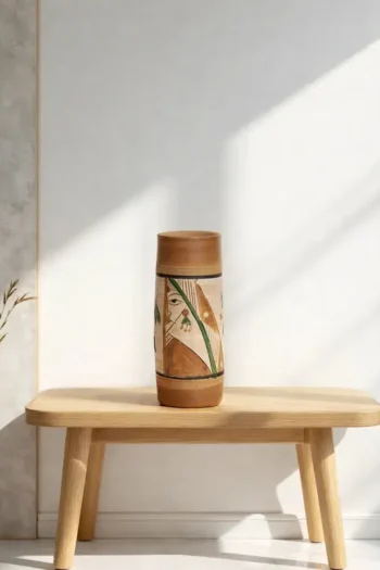 Clay Cylindrical Flower Vase
