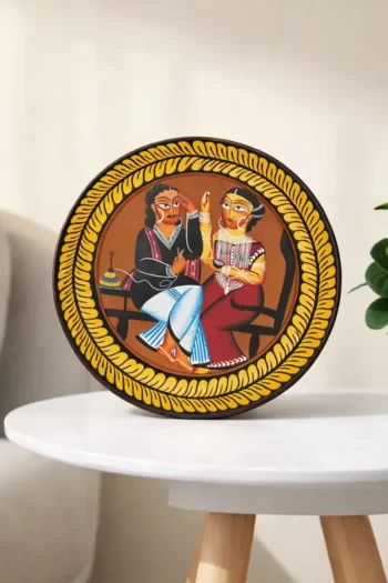 Babu Bibi Kalighat Patachitra Plate (Design No. 4)