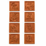 Life of Krishna Terracotta Wall Tiles 8″ x 8″ (Set of 8)