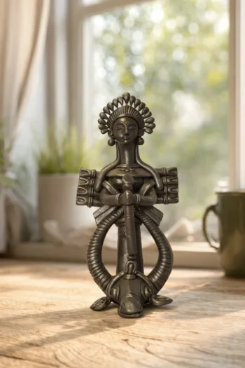 Maa Durga Black Terracotta Statue 10″