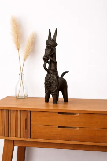 Terracotta Black Bankura Horse 16″