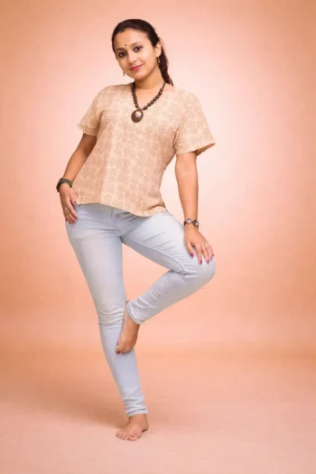 Block Printed Pure Cotton Short Top – 42″ L