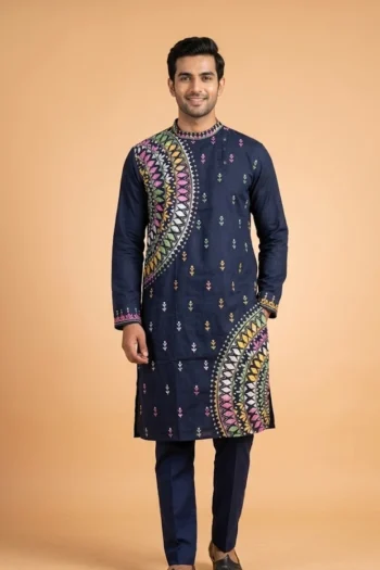Kantha Stitch Men’s Cotton Kurta