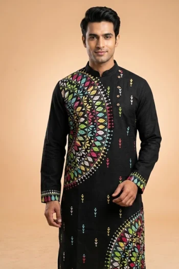 Kantha Stitch Men’s Cotton Punjabi