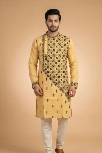 Kantha Stitch Men’s Cotton Punjabi