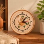 Handcrafted Terracotta Wall Clock fish-sun