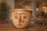 Terracotta Flower Pot – Human Face