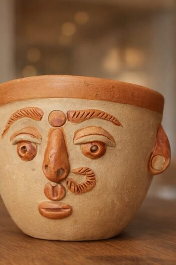 Terracotta Face Planter Pot