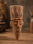 Terracotta Wall Mask Vase – Tribal Face Decorative Wall Hanging
